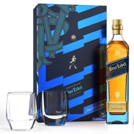 уиски Johnnie Walker Blue Label 700мл + 2 чаши 